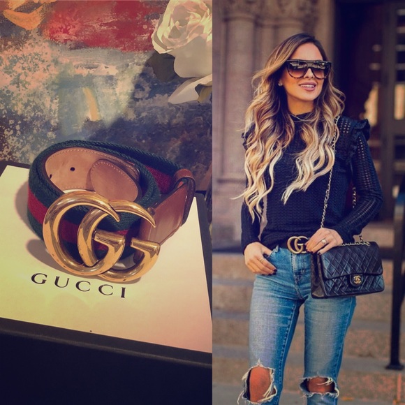 Gucci Accessories - Authentic Gucci Web belt with Double G buckle